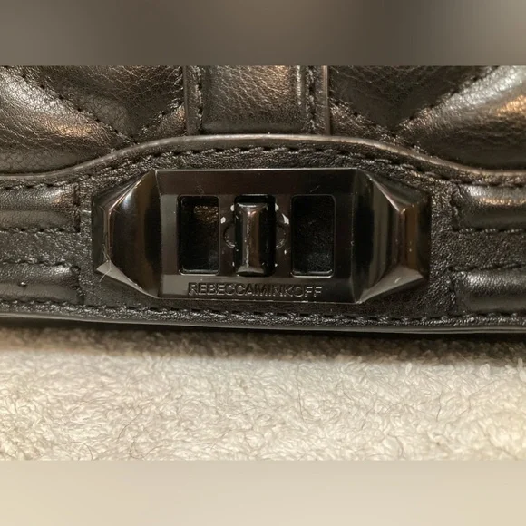 EUC - Rebecca Minkoff leather quilted crossbody purse with black/gold dust bag - Picture 15 of 16